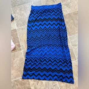 Apt. 9 Blue and Black Striped Maxi Skirt